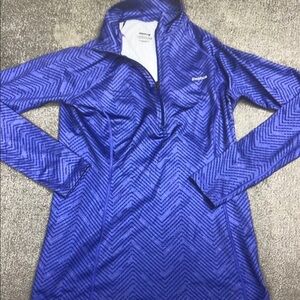 Reebok Long Sleeve Quarter Zip Flexible Material Purple Womens Medium Stretchy